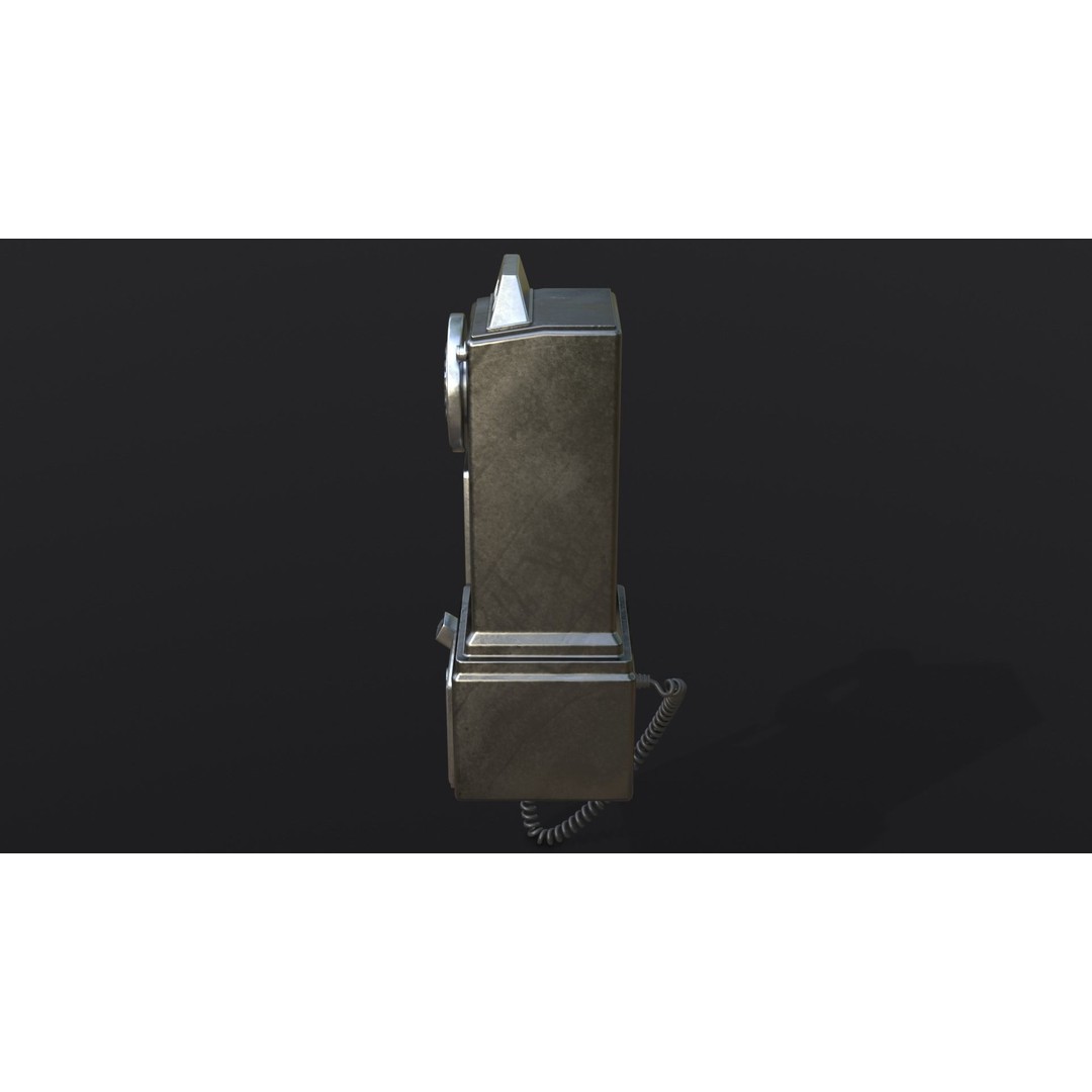 Crosley Retro Pay Phone 3D Model – Low Poly PBR Game Asset, FBX - View 7