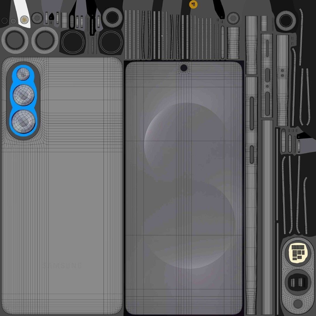 Samsung Galaxy S25 Edge 3D Model – High Poly PBR Asset, FBX/OBJ - View 37