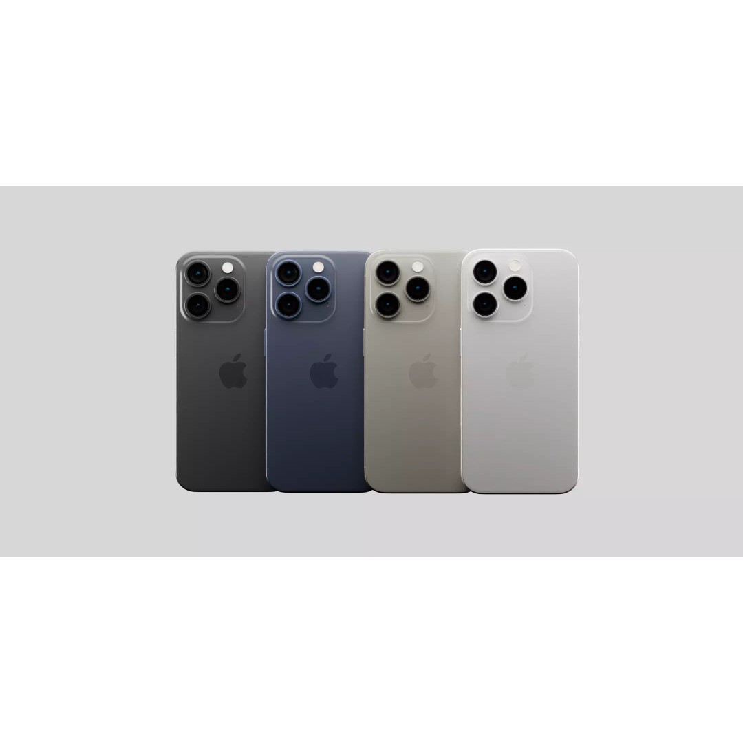 Apple iPhone 15 Pro 3D Model – Official Colors, PBR Textures, FBX - View 2