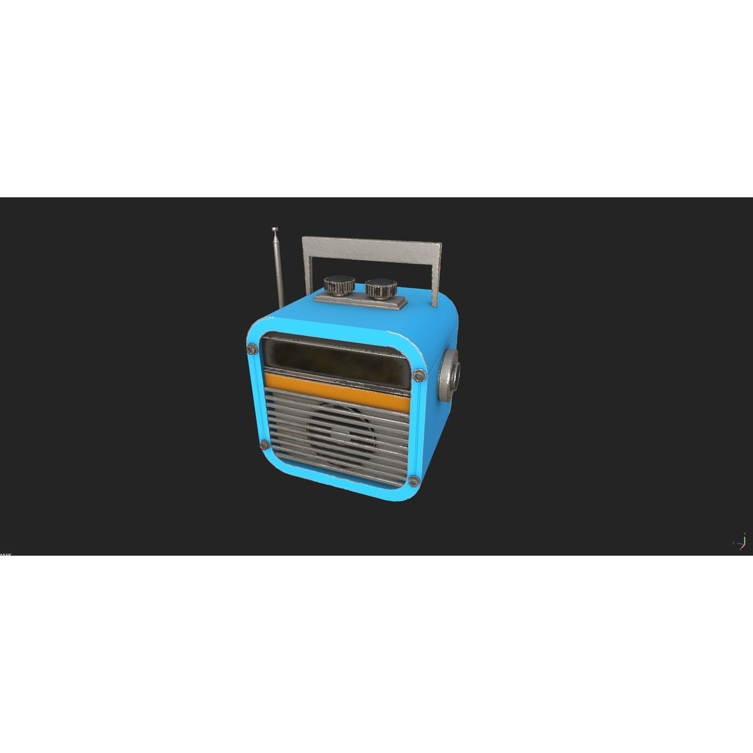 Vintage Retro Radio 3D Model – PBR Textured Asset, FBX, OBJ - View 10
