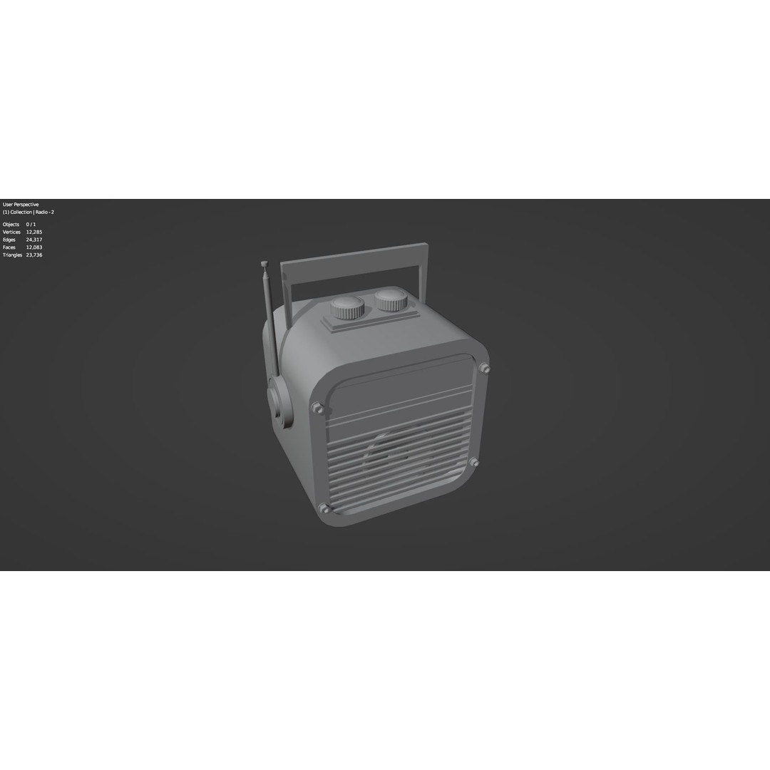 Vintage Retro Radio 3D Model – PBR Textured Asset, FBX, OBJ - View 15