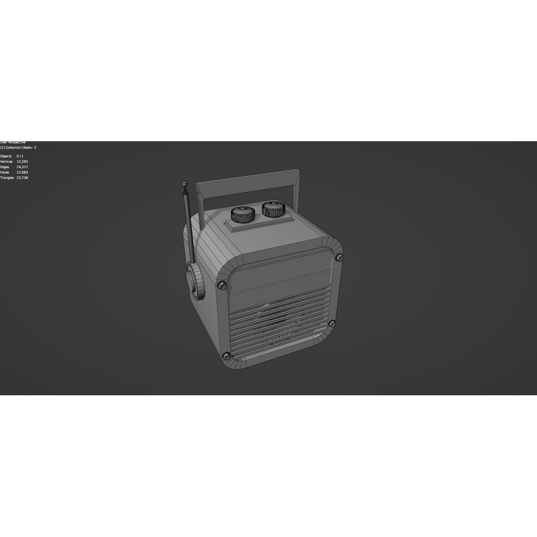 Vintage Retro Radio 3D Model – PBR Textured Asset, FBX, OBJ - View 16