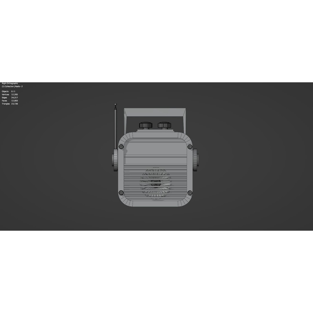 Vintage Retro Radio 3D Model – PBR Textured Asset, FBX, OBJ - View 17