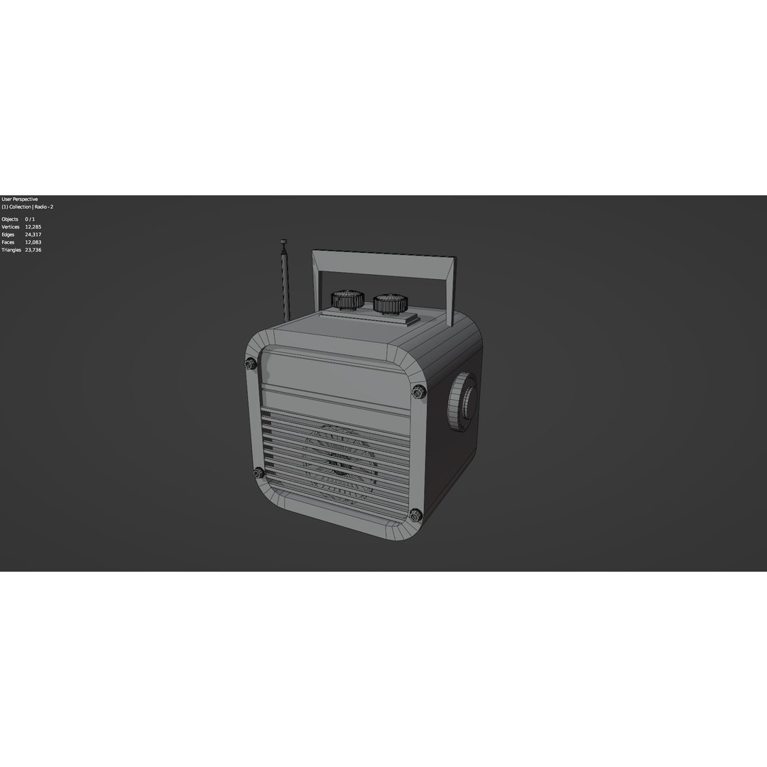 Vintage Retro Radio 3D Model – PBR Textured Asset, FBX, OBJ - View 21