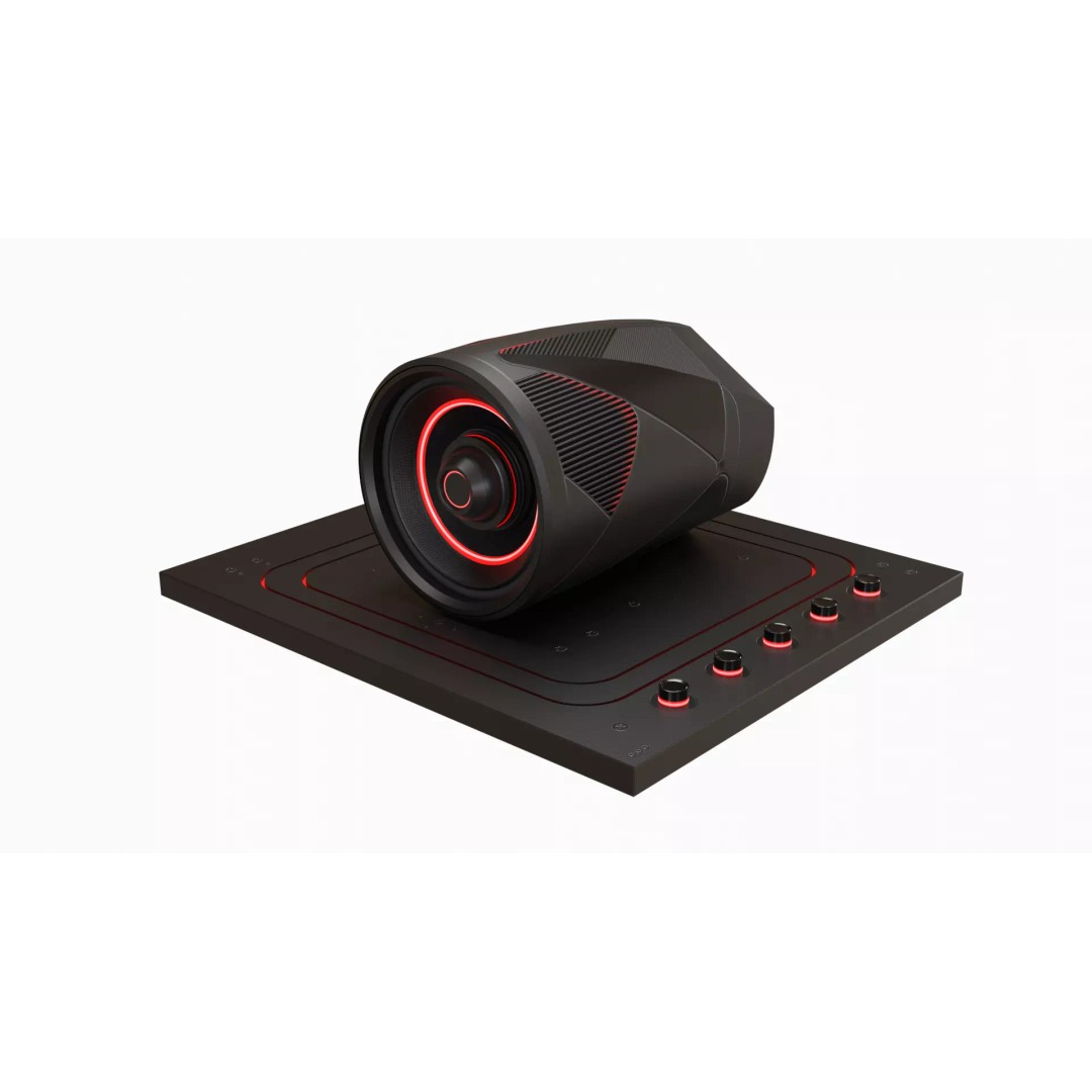 Futuristic Speaker 3D Model – Low Poly PBR Audio Asset, FBX - View 2