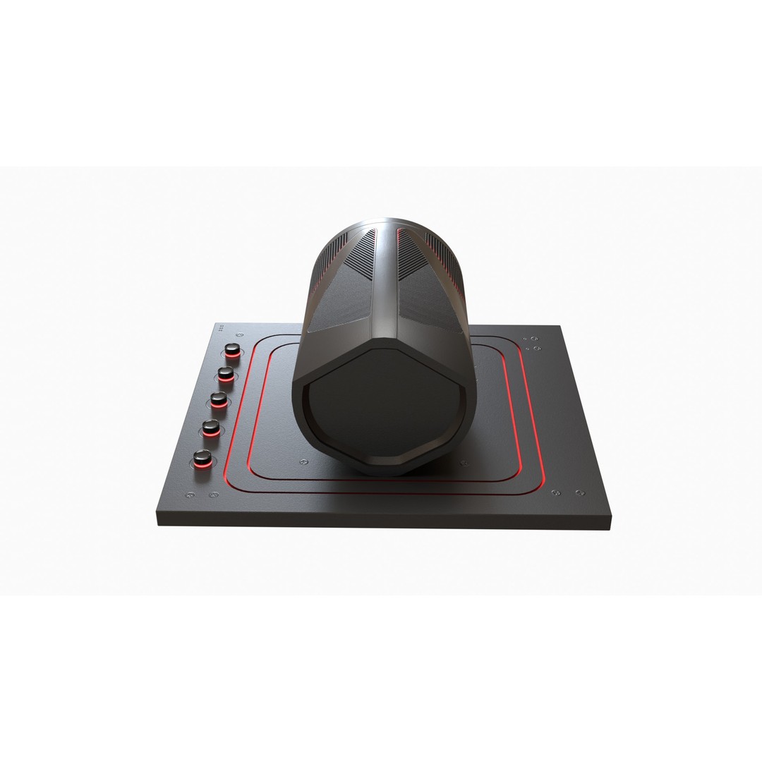 Futuristic Speaker 3D Model – Low Poly PBR Audio Asset, FBX - View 5