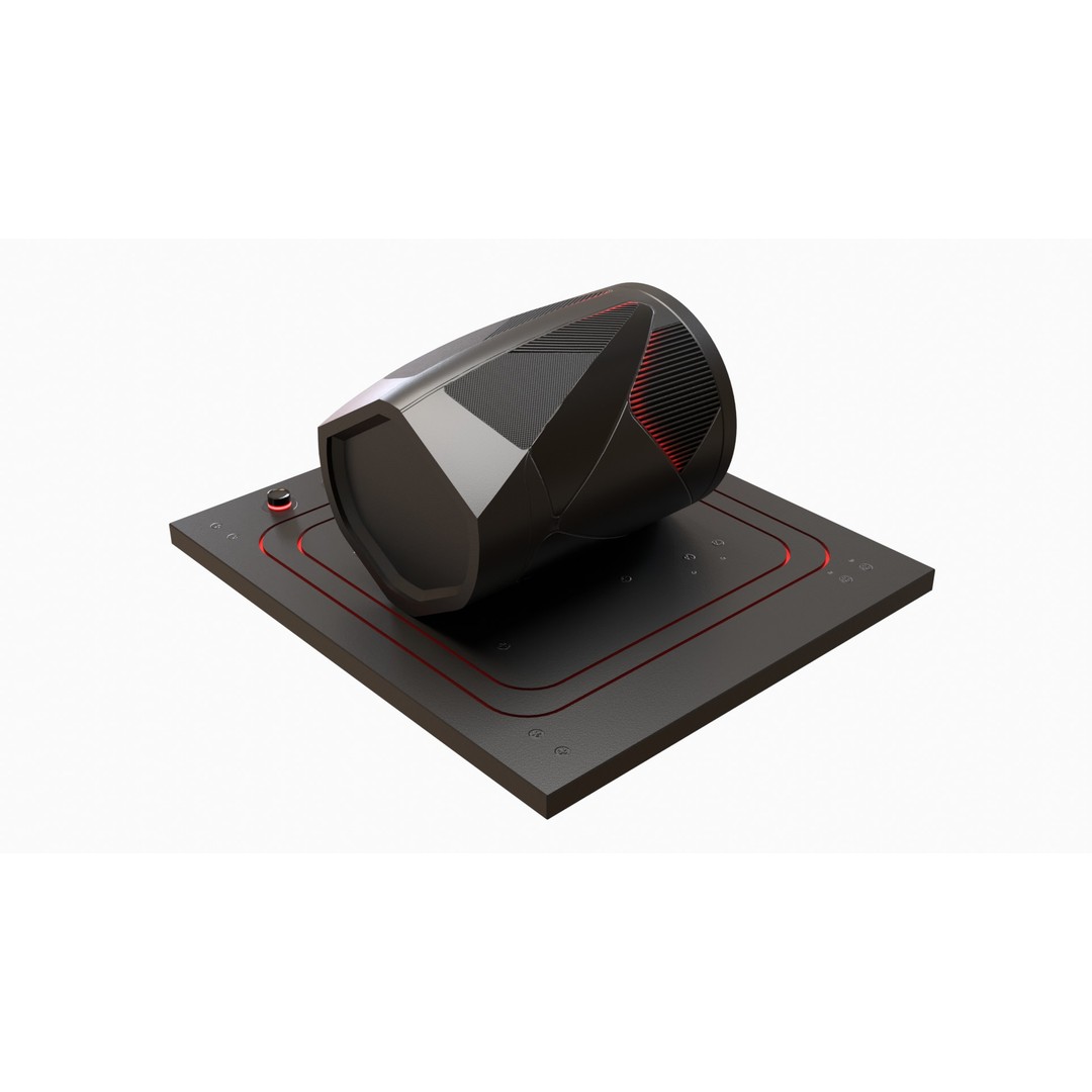 Futuristic Speaker 3D Model – Low Poly PBR Audio Asset, FBX - View 6