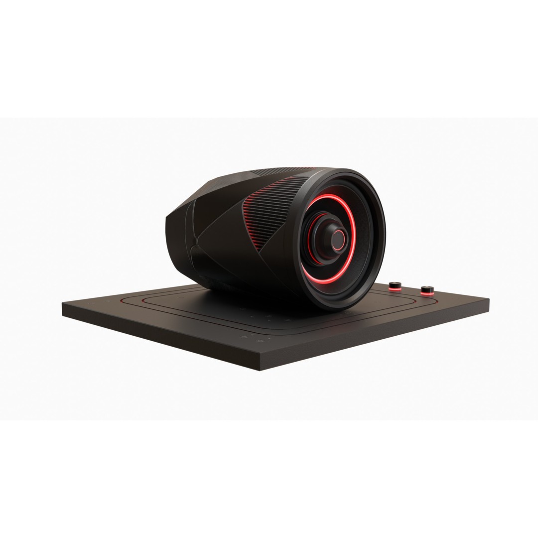 Futuristic Speaker 3D Model – Low Poly PBR Audio Asset, FBX - View 7