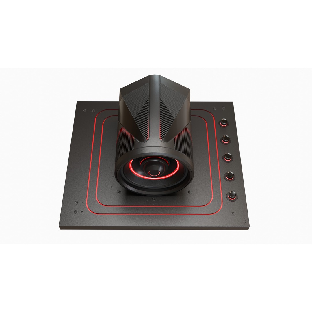 Futuristic Speaker 3D Model – Low Poly PBR Audio Asset, FBX - View 8