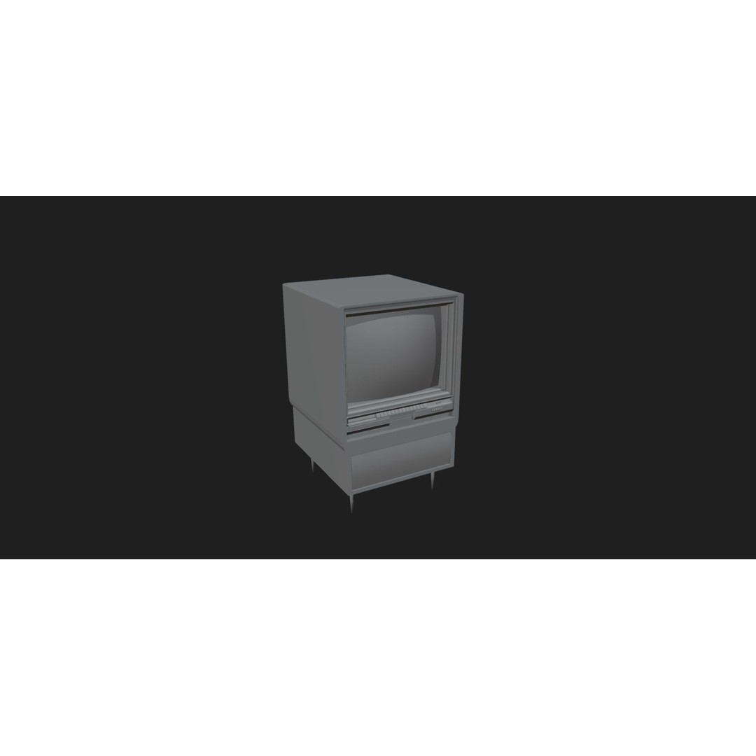 Retro Television 3D Model – Untextured Low-Poly Asset, FBX & OBJ - View 11