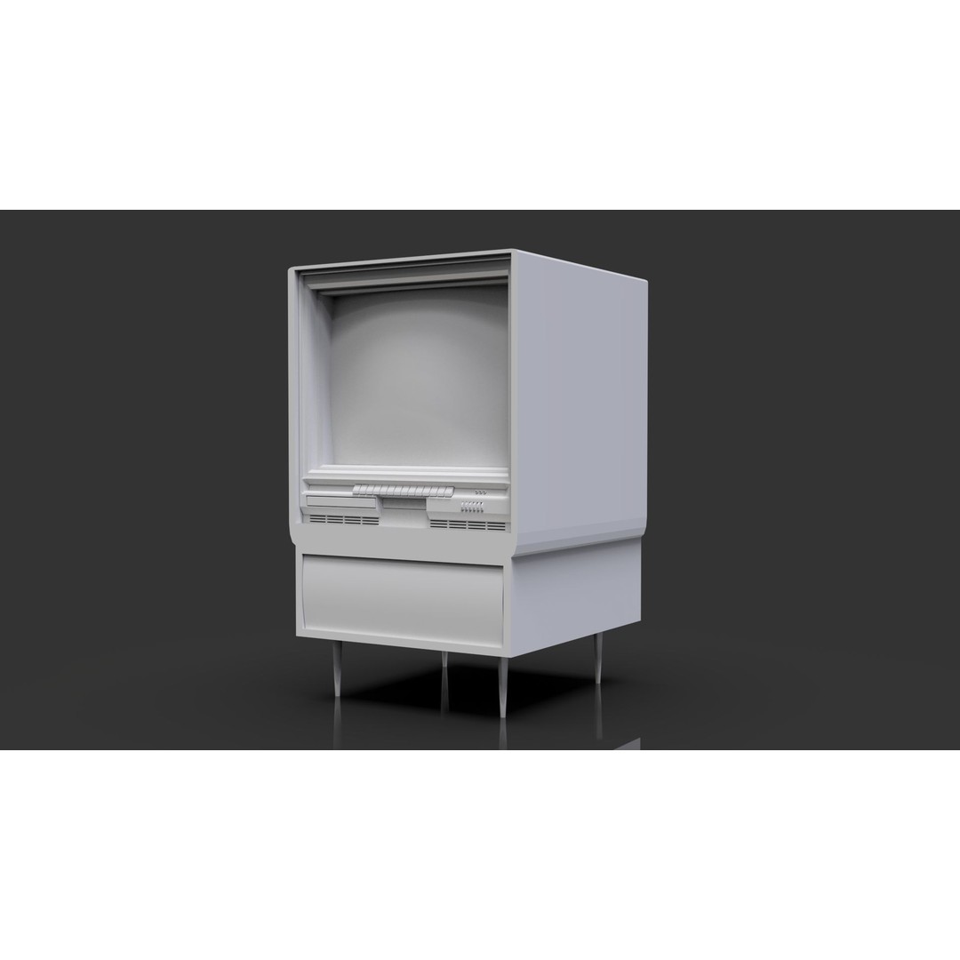 Retro Television 3D Model – Untextured Low-Poly Asset, FBX & OBJ - View 3