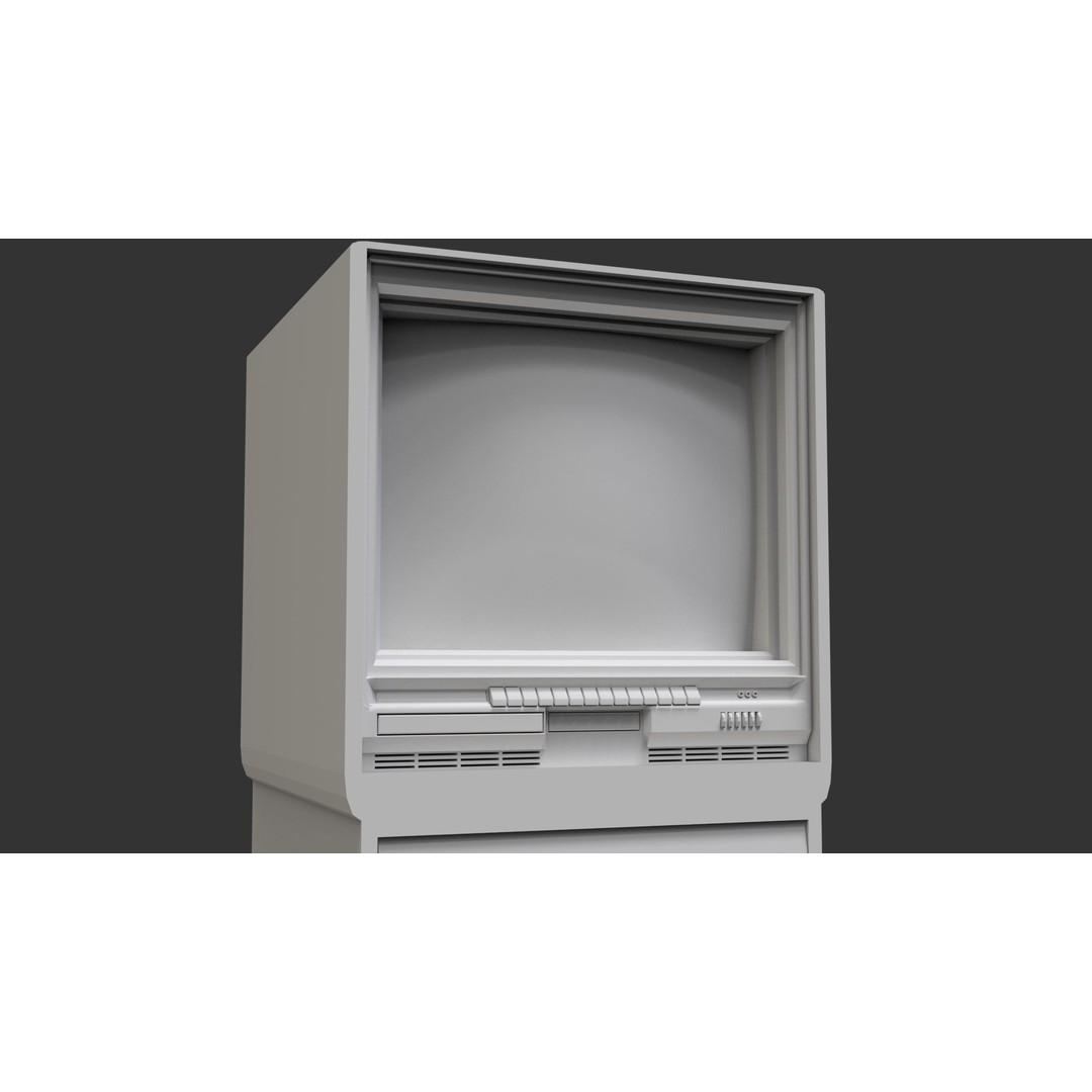 Retro Television 3D Model – Untextured Low-Poly Asset, FBX & OBJ - View 4