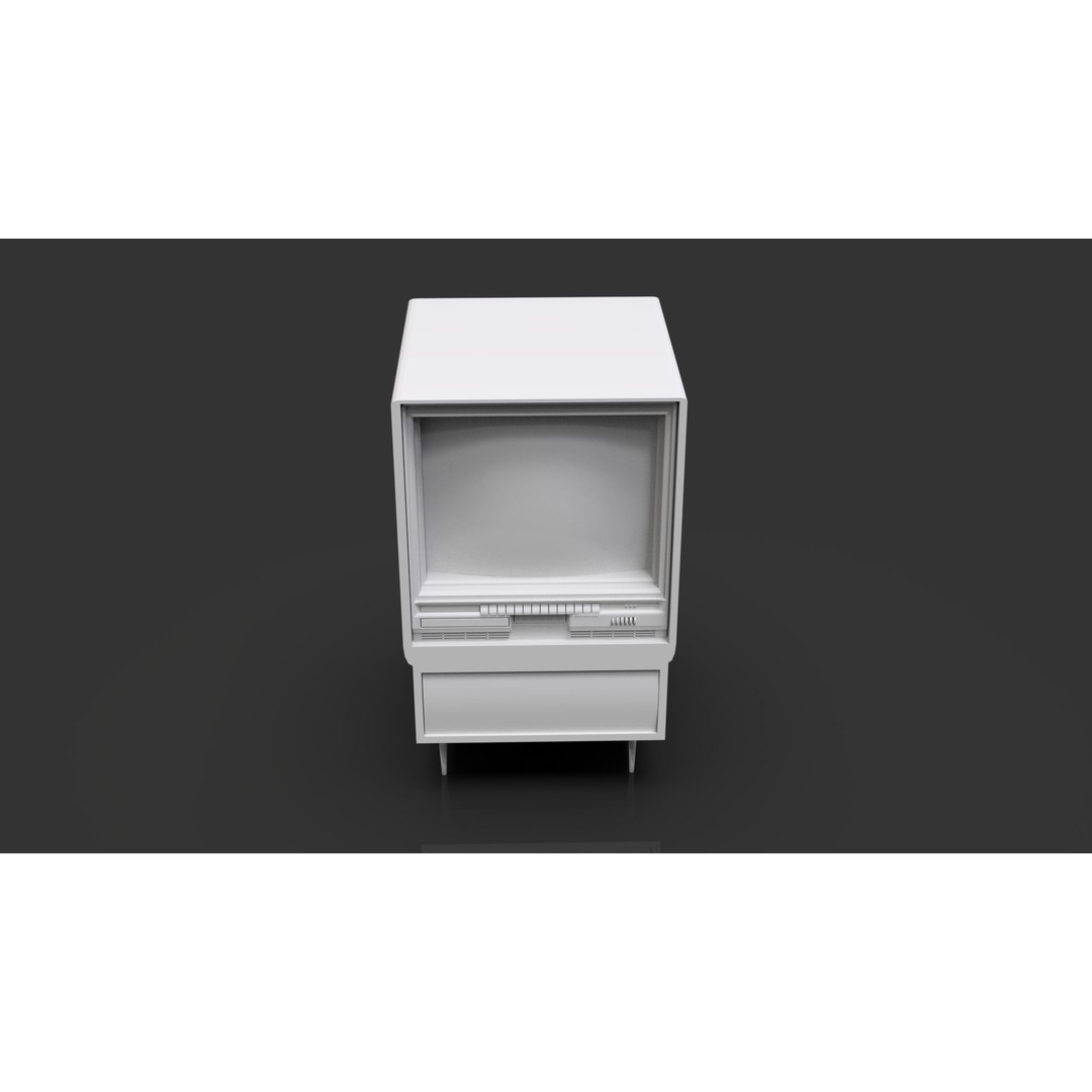Retro Television 3D Model – Untextured Low-Poly Asset, FBX & OBJ - View 5