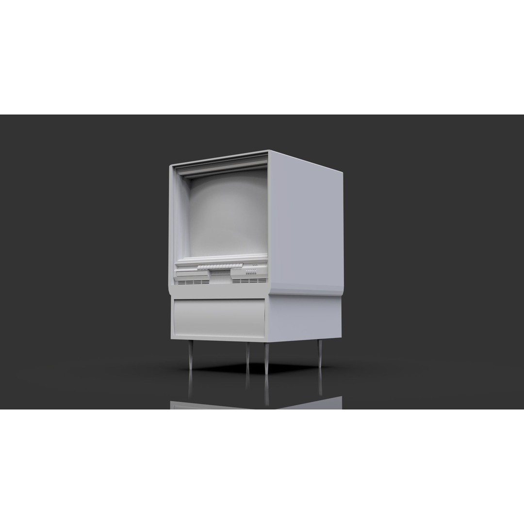 Retro Television 3D Model – Untextured Low-Poly Asset, FBX & OBJ - View 6