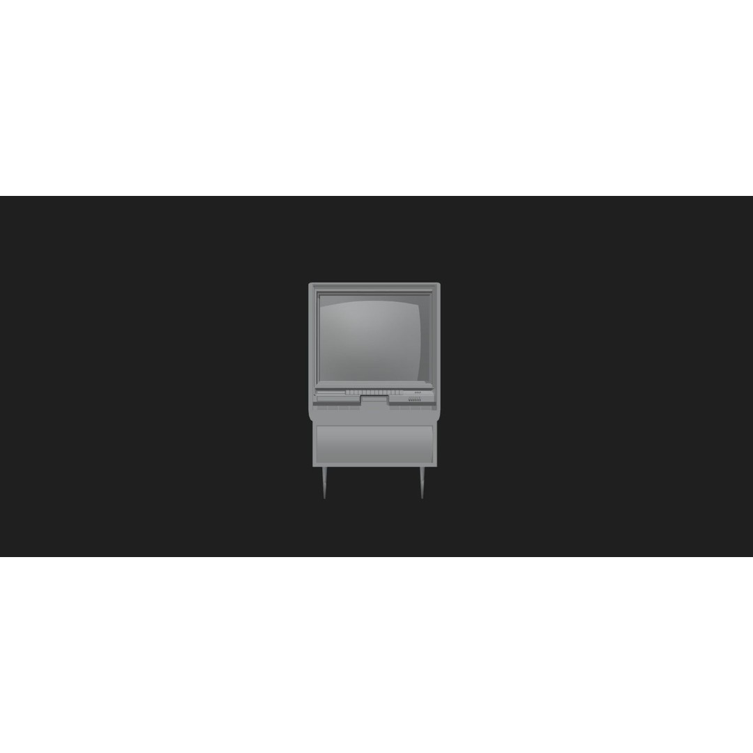 Retro Television 3D Model – Untextured Low-Poly Asset, FBX & OBJ - View 7