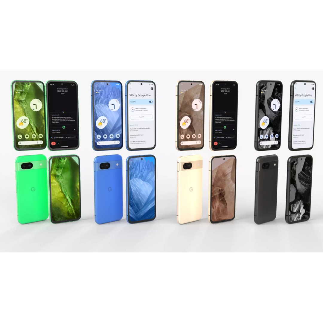 Google Pixel 8a 3D Model – PBR Game Asset in Multiple Colors - View 2