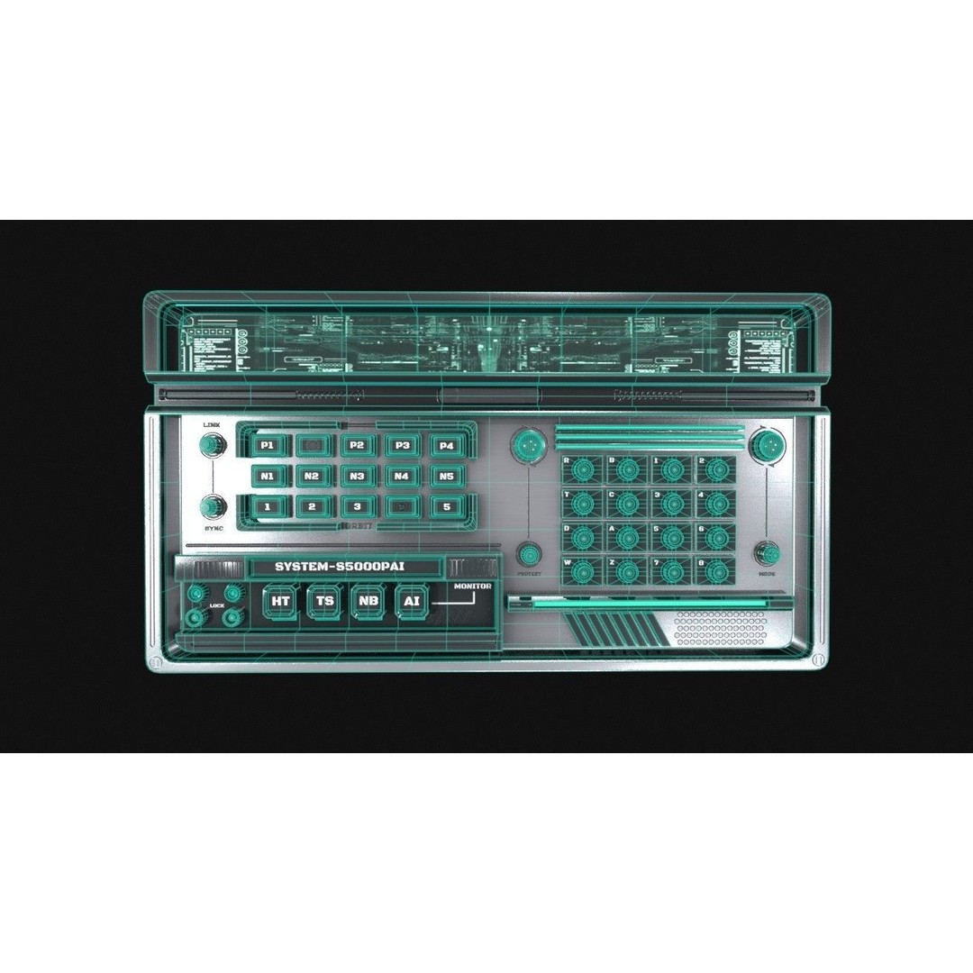 Control Panel 3D Model – Sci-Fi Control Station with PBR Textures