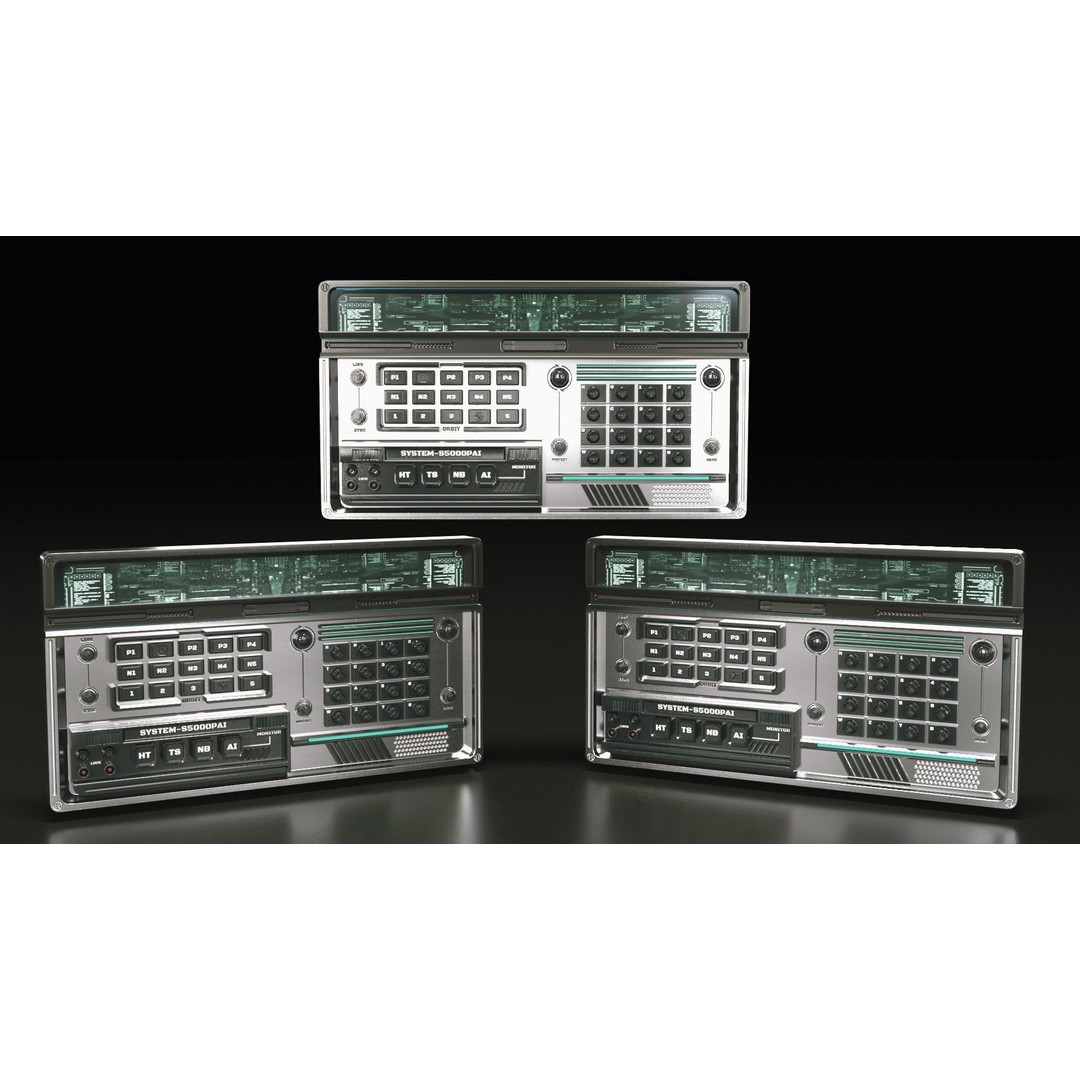 Control Panel 3D Model – Sci-Fi Control Station with PBR Textures - View 3