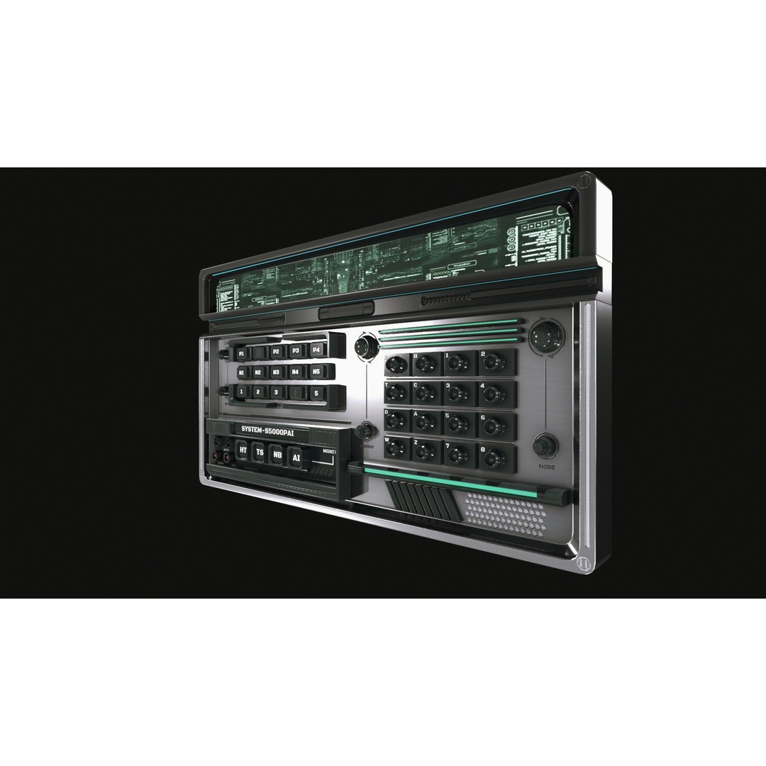 Control Panel 3D Model – Sci-Fi Control Station with PBR Textures - View 6