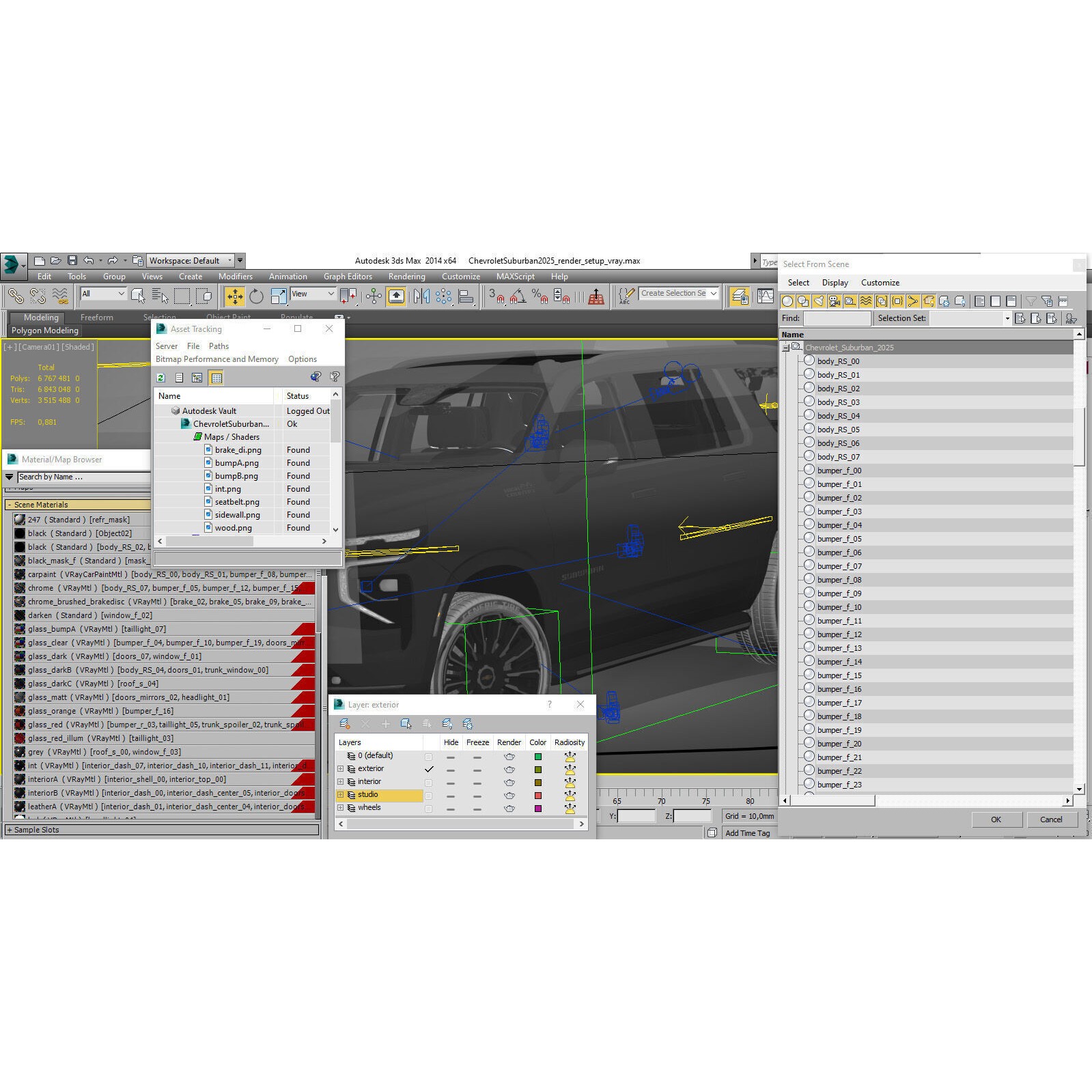 Suburban High Country SUV - Game-Ready 3D Model - View 32