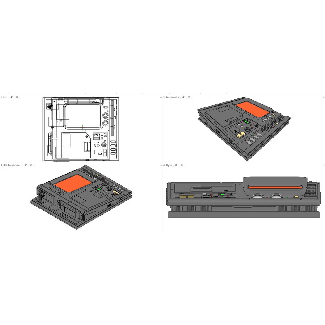 Sci-Fi Computers 3D Model – Control Panels Pack, PBR Textures, FBX - View 14