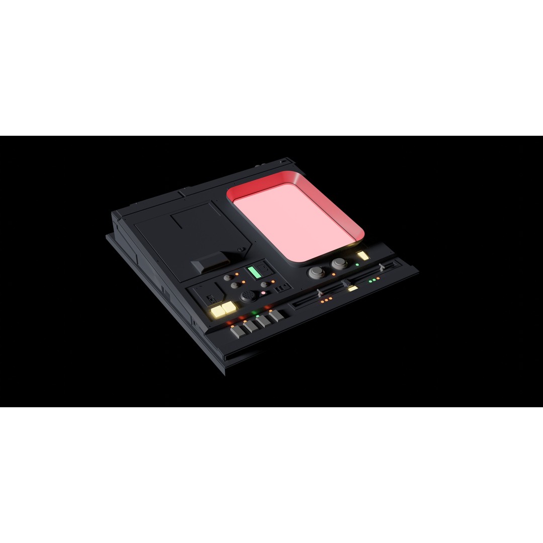 Sci-Fi Computers 3D Model – Control Panels Pack, PBR Textures, FBX - View 3