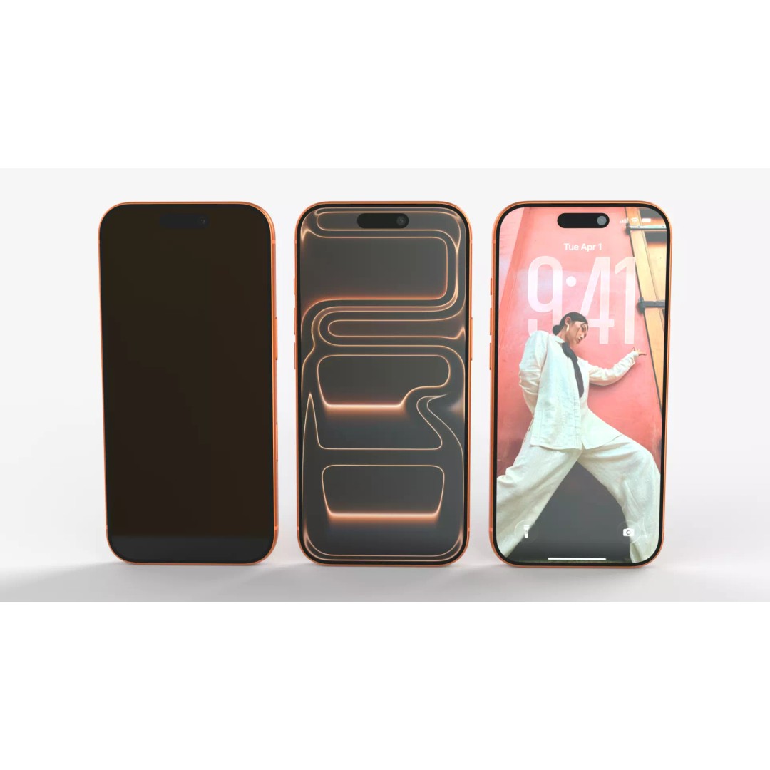 Apple iPhone 17 Pro Orange 3D Model – High-Quality PBR Textures, FBX, OBJ - View 3