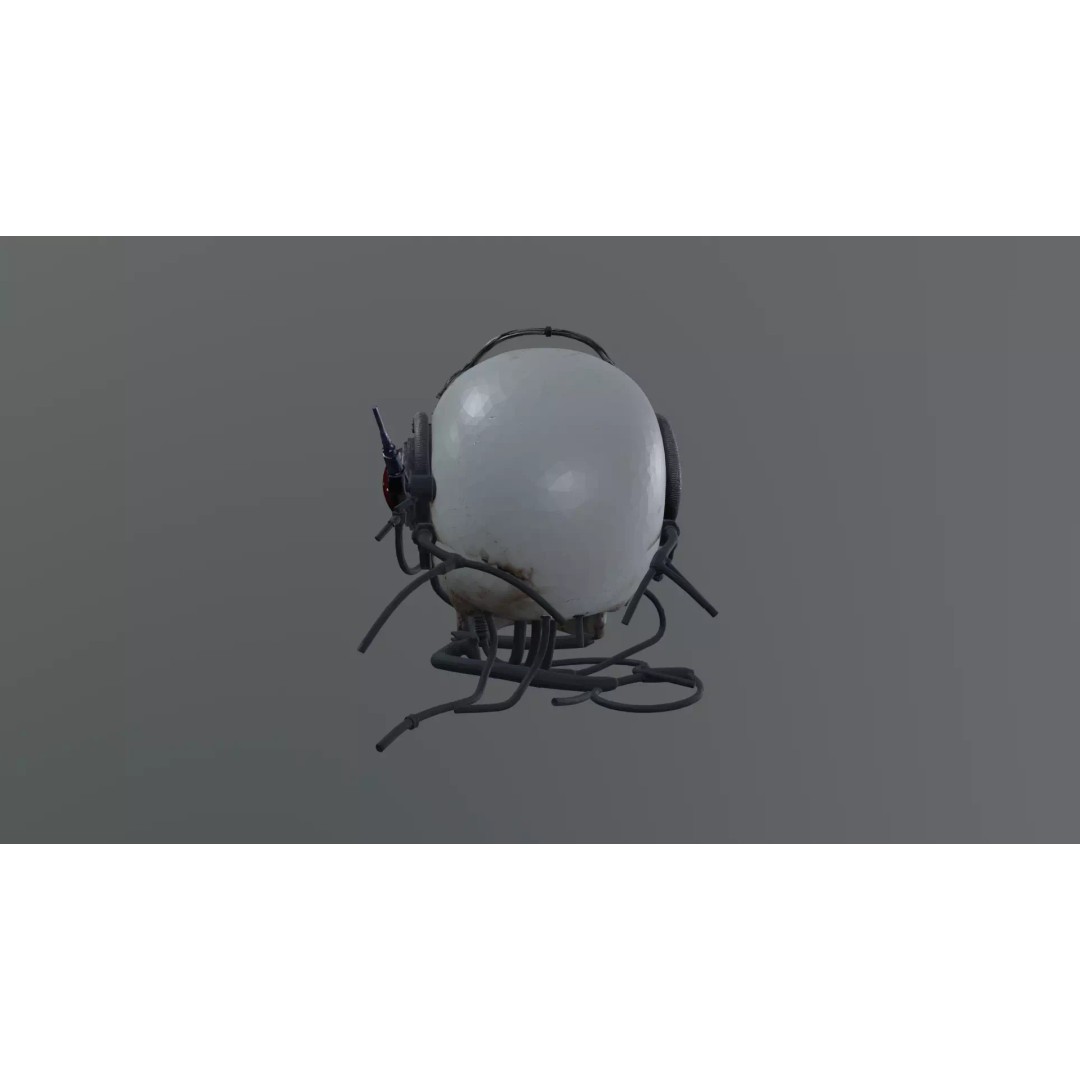 Cyborg Skull 3D Model – Gothic Sci-Fi Prop, Game Ready, FBX - View 4
