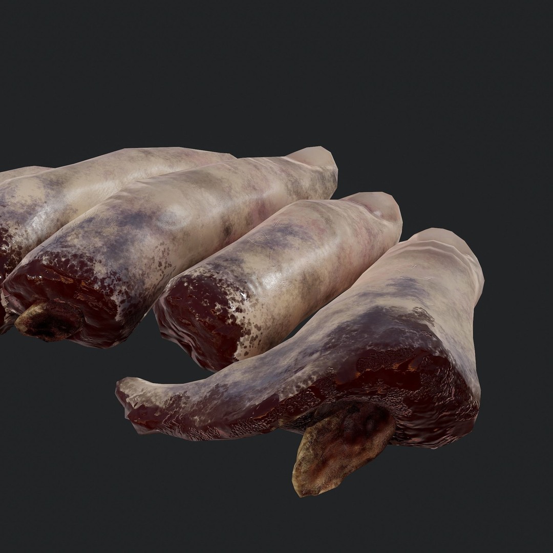 Severed Fingers 3D Model – Low Poly PBR Asset, FBX - View 14