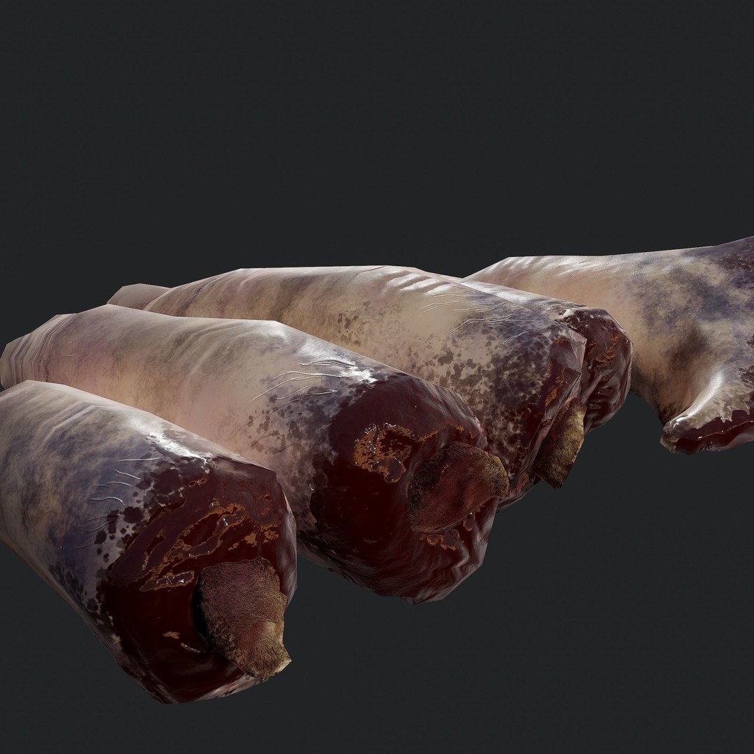 Severed Fingers 3D Model – Low Poly PBR Asset, FBX - View 15