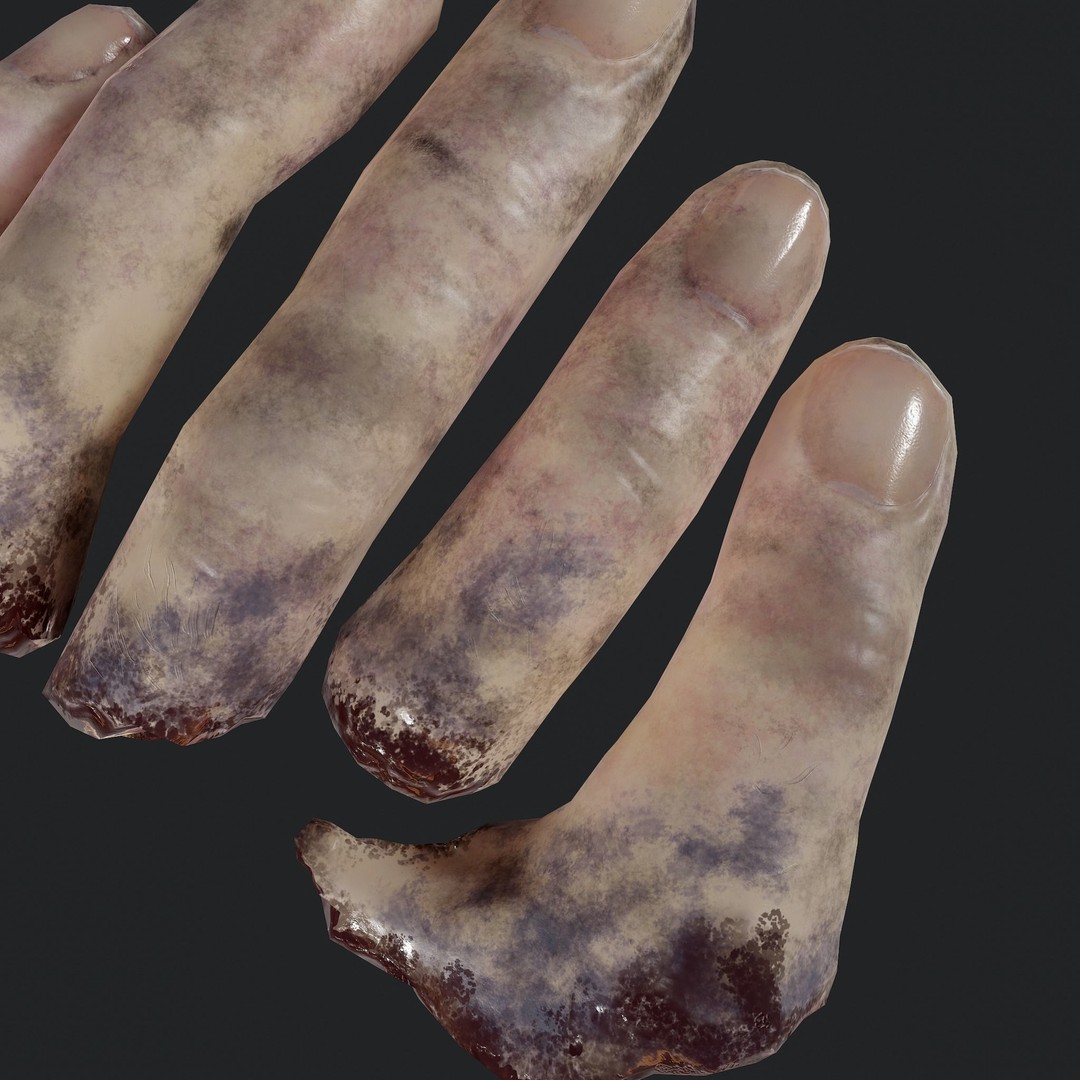 Severed Fingers 3D Model – Low Poly PBR Asset, FBX - View 17