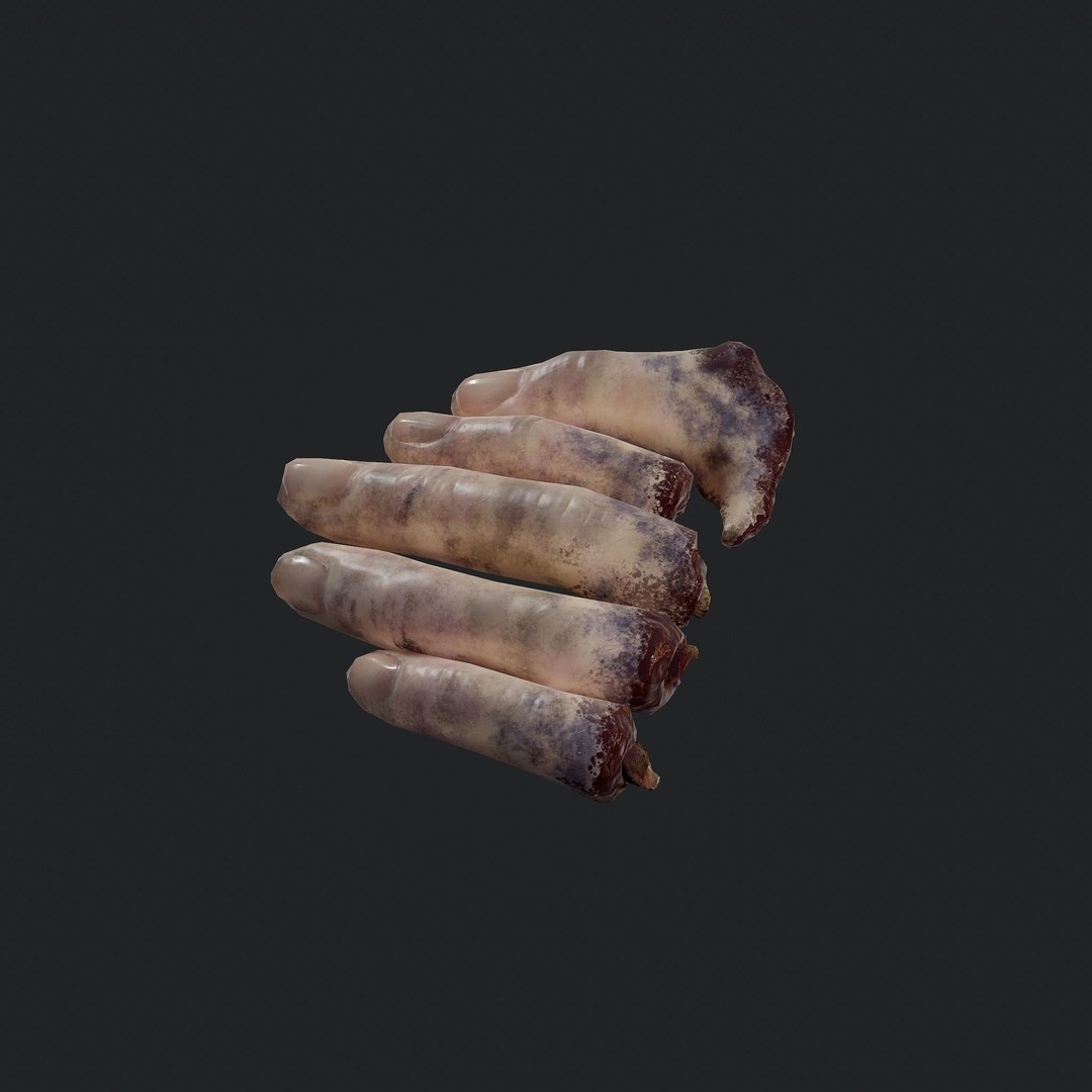 Severed Fingers 3D Model – Low Poly PBR Asset, FBX - View 19