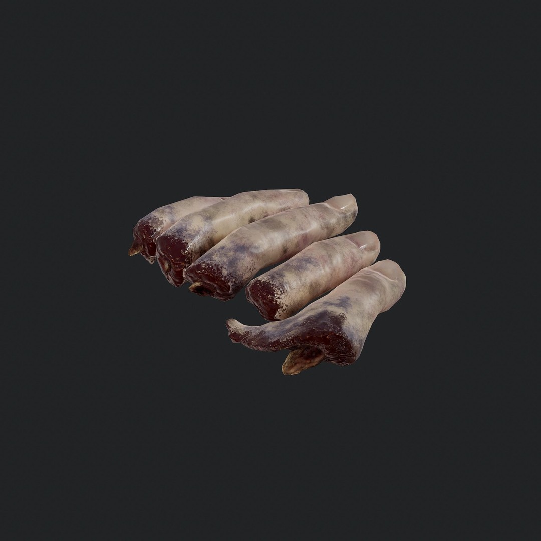 Severed Fingers 3D Model – Low Poly PBR Asset, FBX - View 20