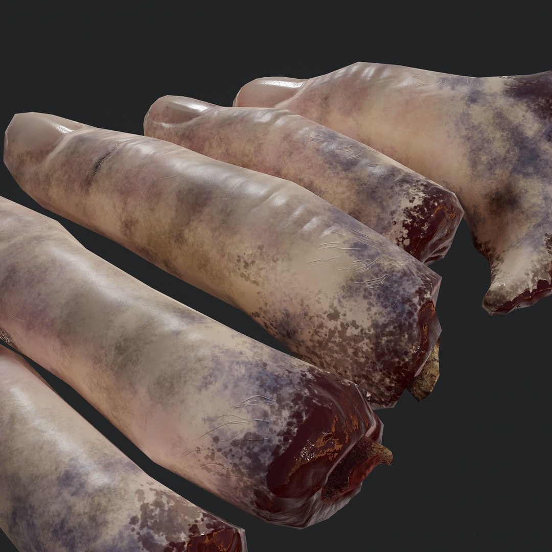 Severed Fingers 3D Model – Low Poly PBR Asset, FBX - View 22