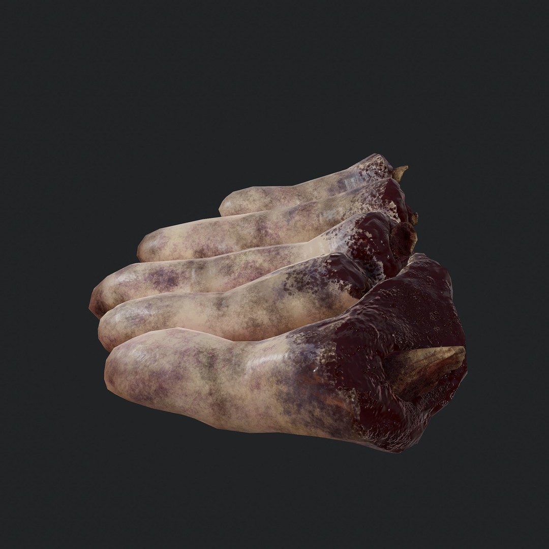 Severed Fingers 3D Model – Low Poly PBR Asset, FBX - View 27