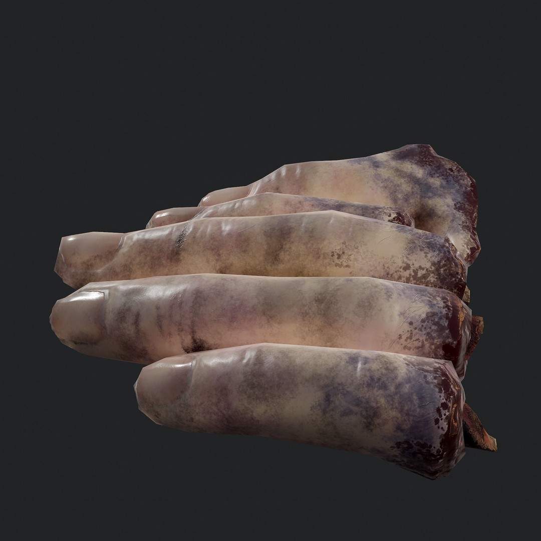 Severed Fingers 3D Model – Low Poly PBR Asset, FBX - View 6