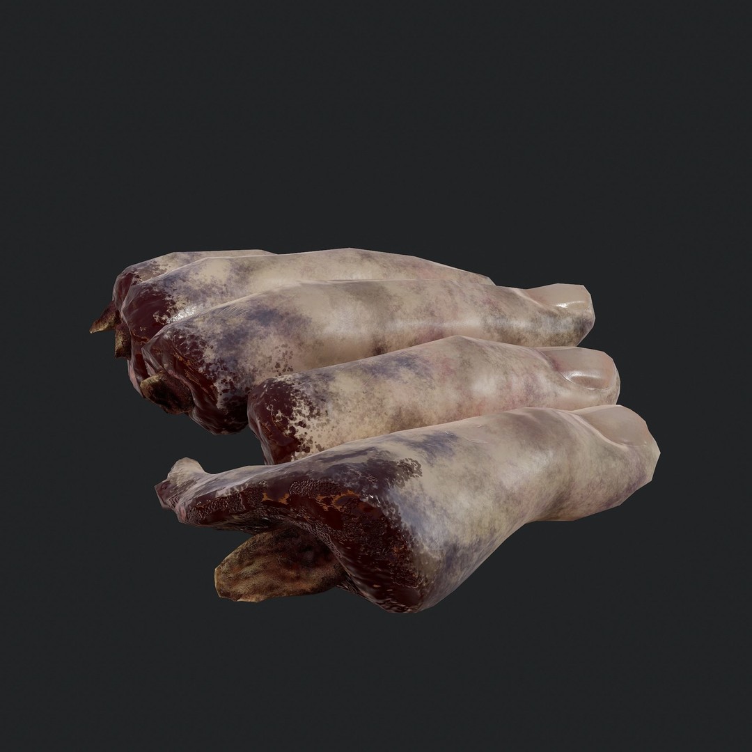 Severed Fingers 3D Model – Low Poly PBR Asset, FBX - View 7