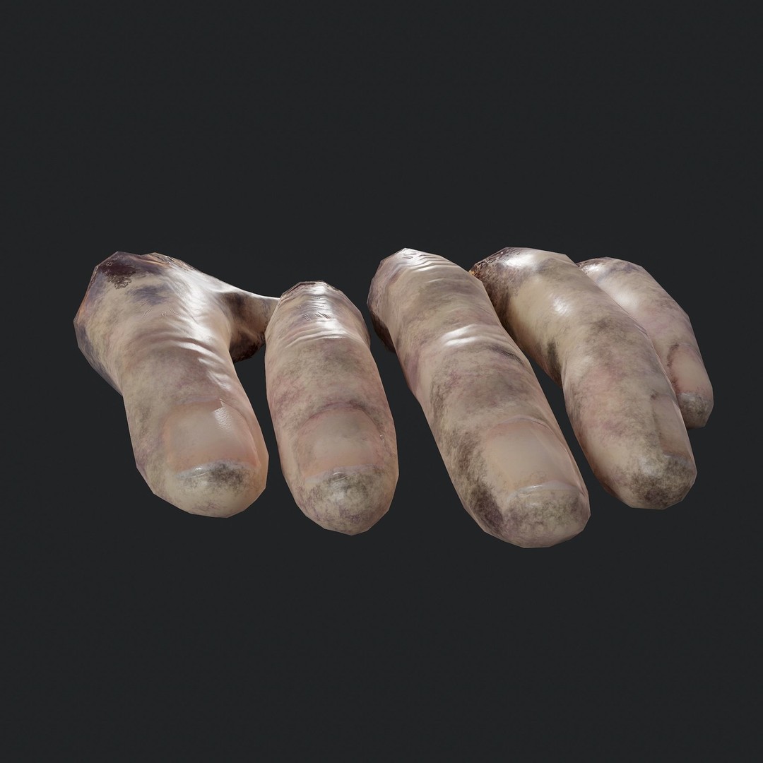 Severed Fingers 3D Model – Low Poly PBR Asset, FBX - View 8
