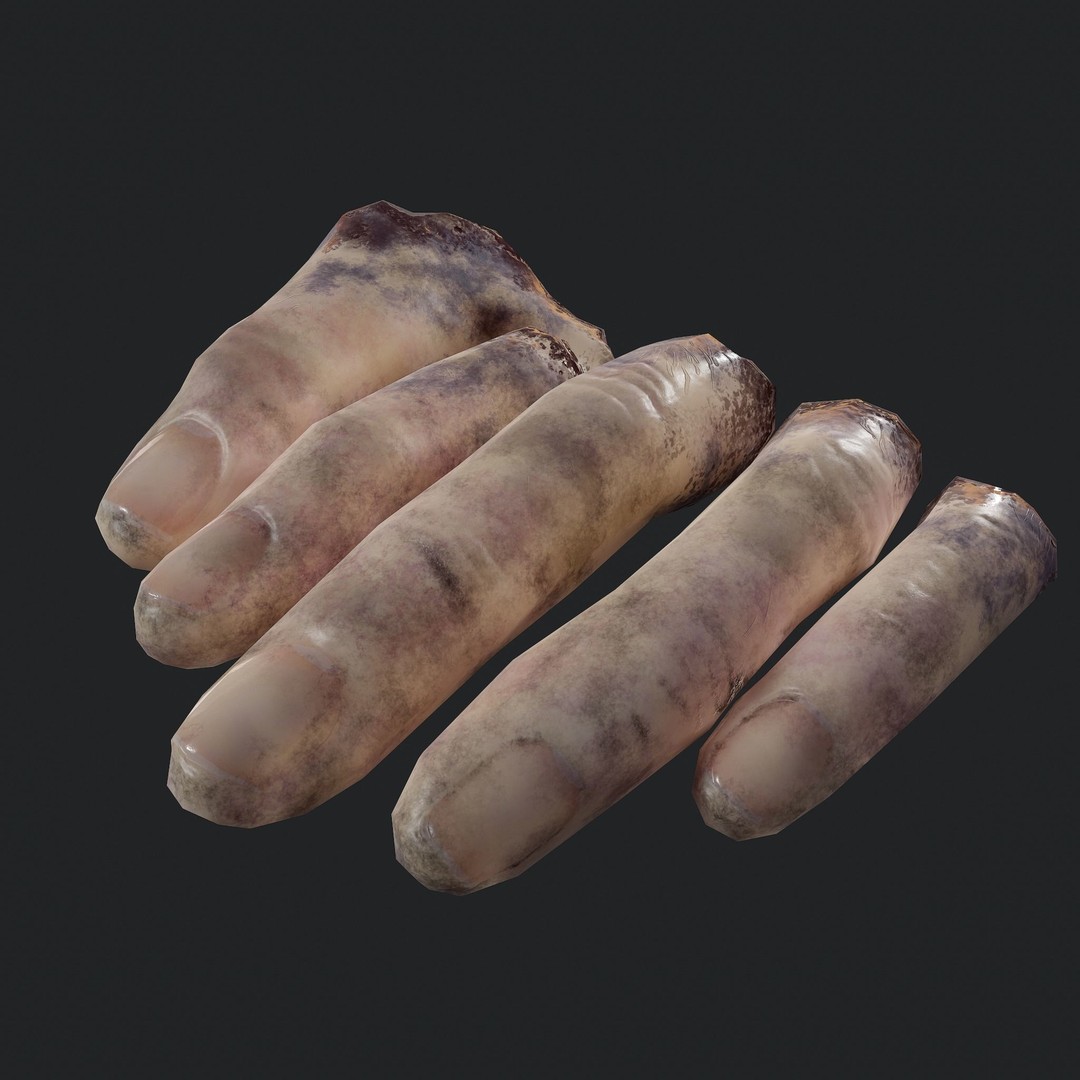 Severed Fingers 3D Model – Low Poly PBR Asset, FBX - View 9