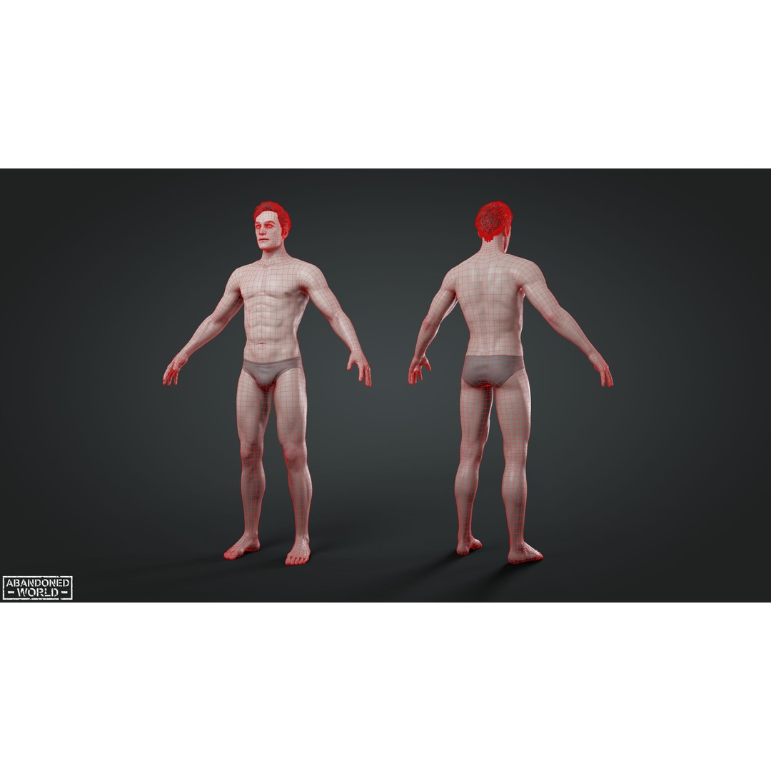 Base Humans 3D Model – Low Poly Game Ready Characters, FBX, Blender - View 14