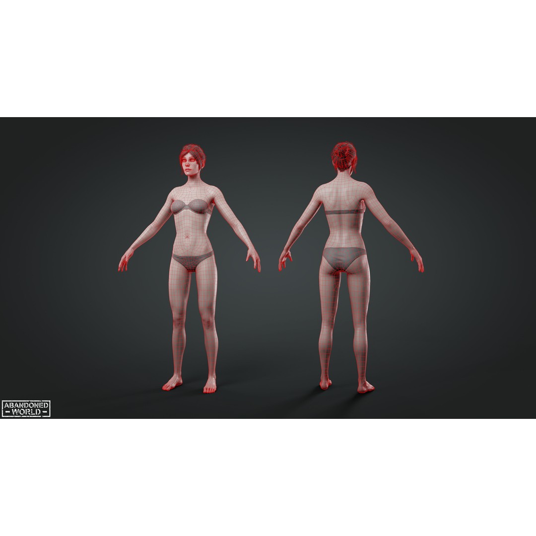 Base Humans 3D Model – Low Poly Game Ready Characters, FBX, Blender - View 15