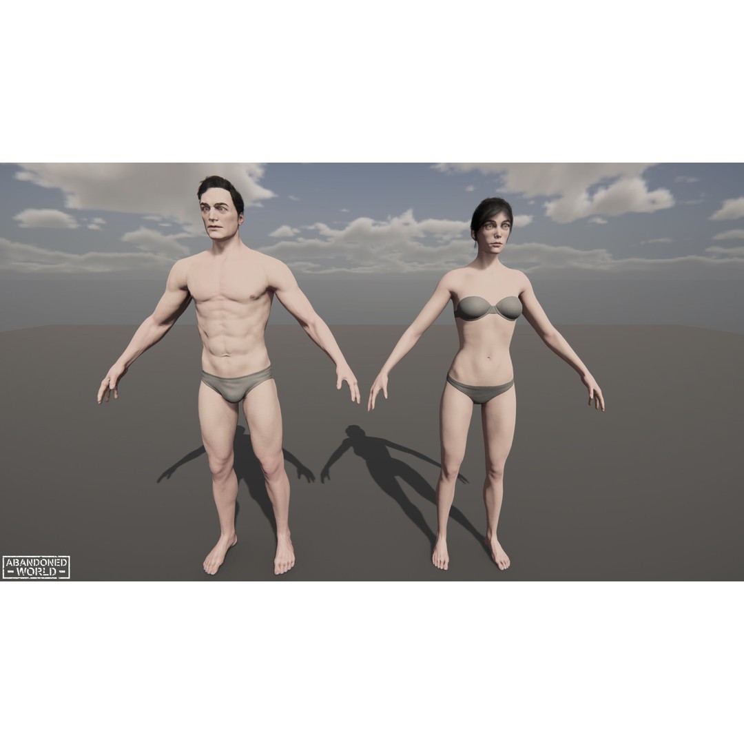Base Humans 3D Model – Low Poly Game Ready Characters, FBX, Blender - View 34