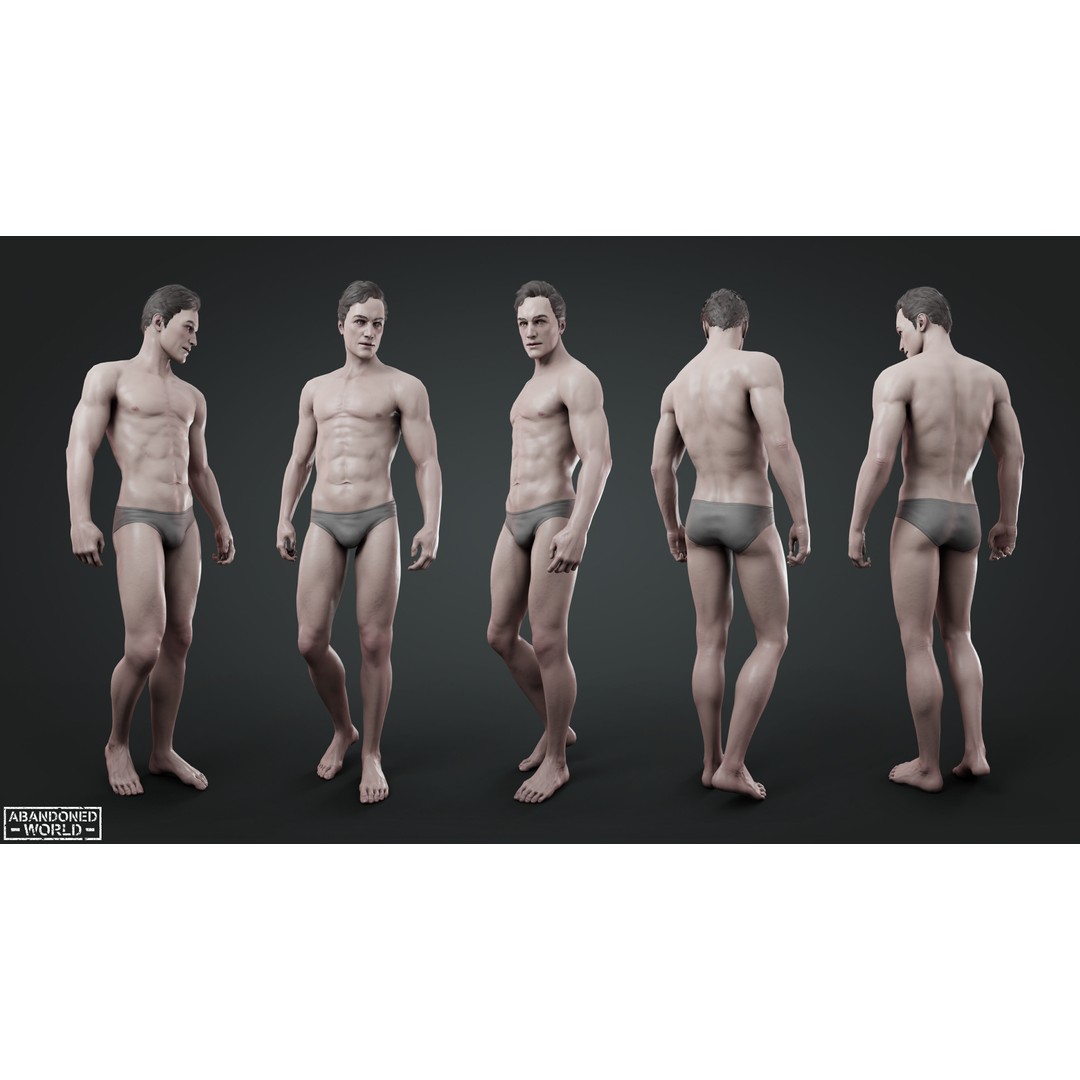 Base Humans 3D Model – Low Poly Game Ready Characters, FBX, Blender - View 4
