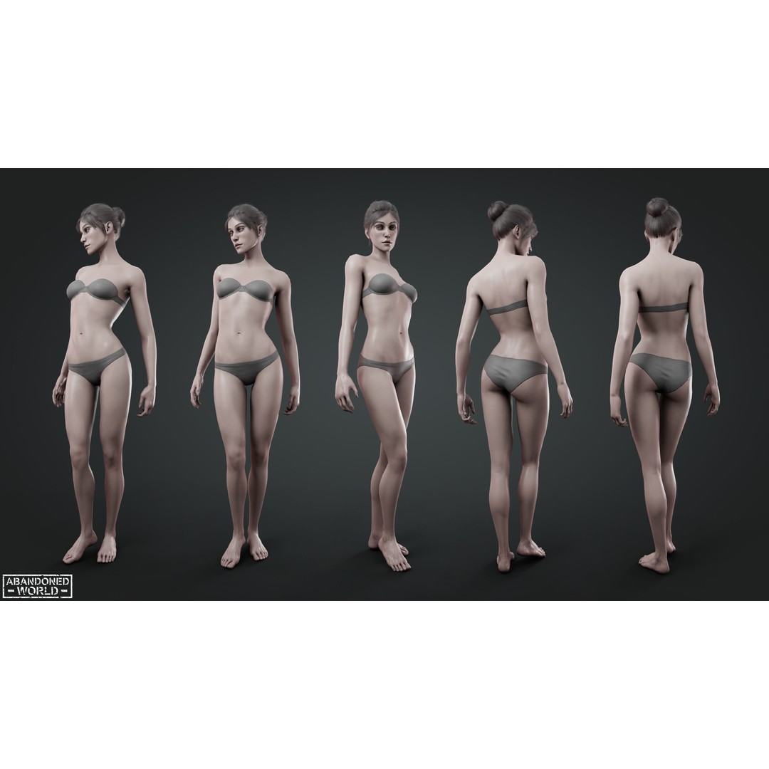 Base Humans 3D Model – Low Poly Game Ready Characters, FBX, Blender - View 5