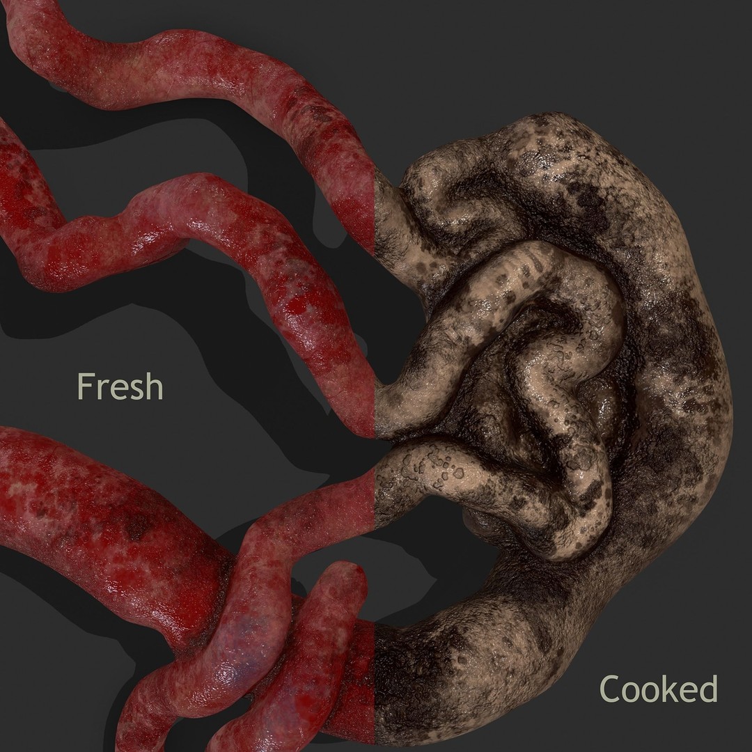 Intestines Pile 3D Model – Low Poly Horror Prop with PBR Textures