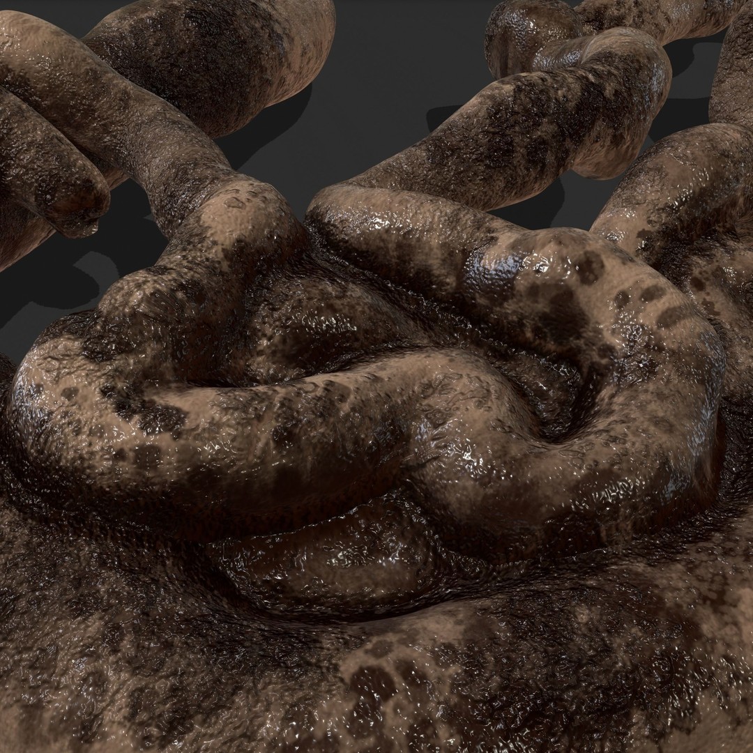 Intestines Pile 3D Model – Low Poly Horror Prop with PBR Textures - View 32