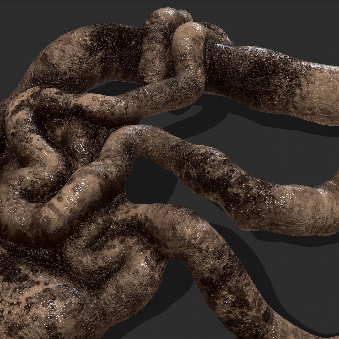 Intestines Pile 3D Model – Low Poly Horror Prop with PBR Textures - View 36