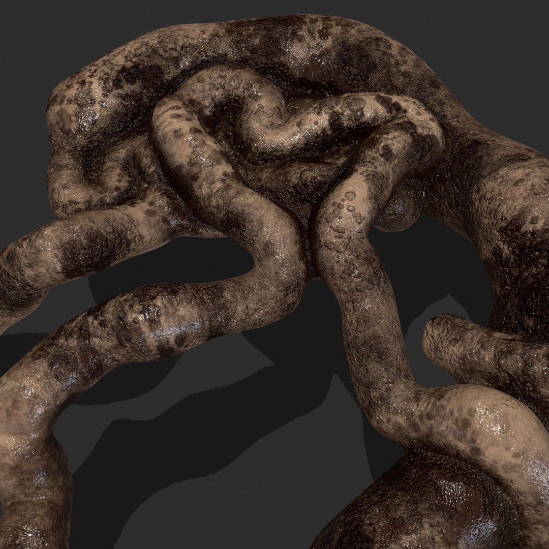 Intestines Pile 3D Model – Low Poly Horror Prop with PBR Textures - View 37