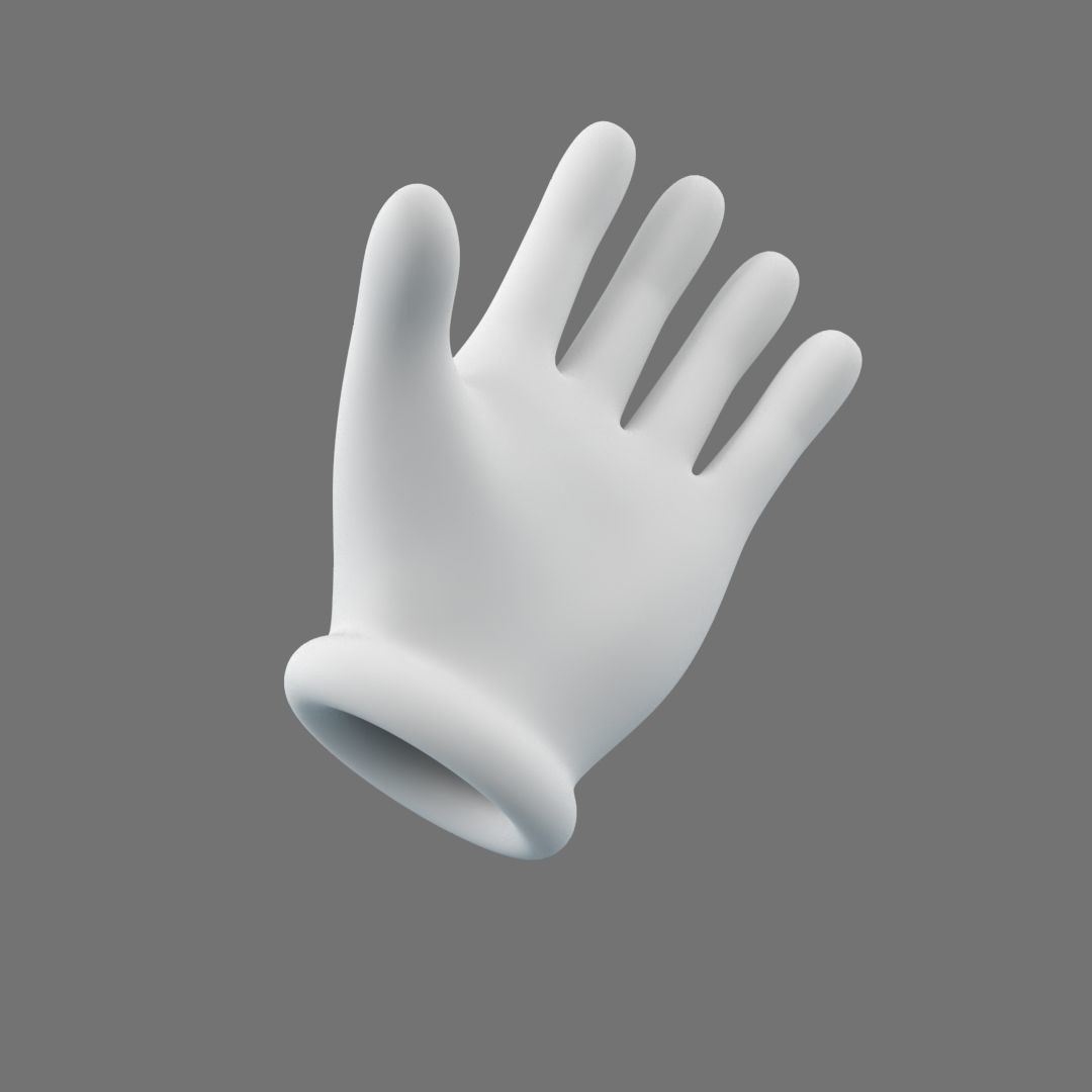 Cartoon Glove Hands 3D Model – Low Poly Character Asset, FBX, OBJ - View 10
