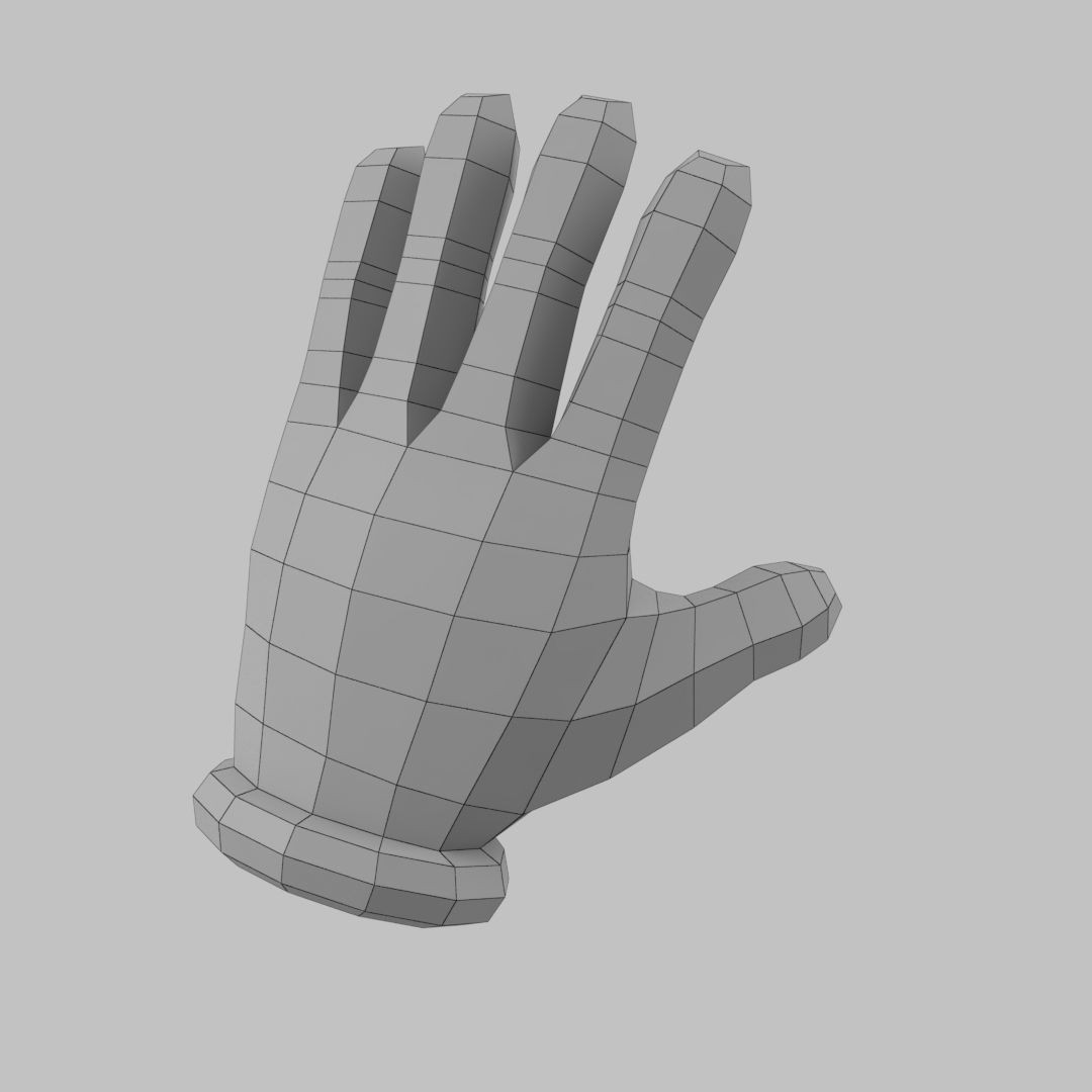 Cartoon Glove Hands 3D Model – Low Poly Character Asset, FBX, OBJ - View 11